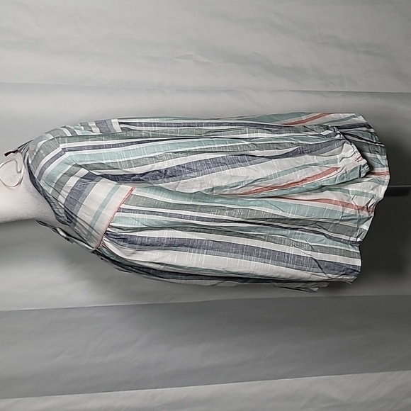 Knox Rose Women's Striped V-Neck 3/4 Sleeve Boho Rayon Blend Blouse - Picture 4 of 10